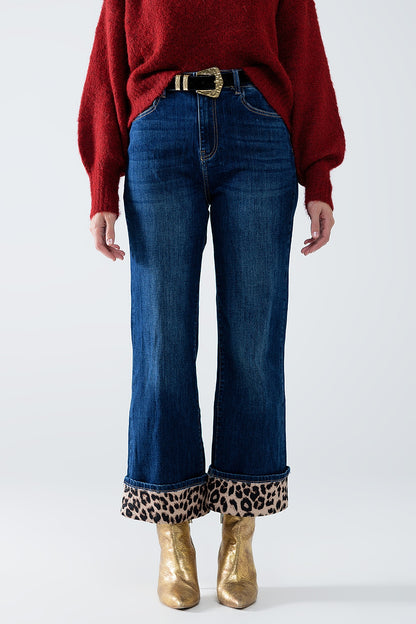 Leopard Edge Wide-Leg Jeans