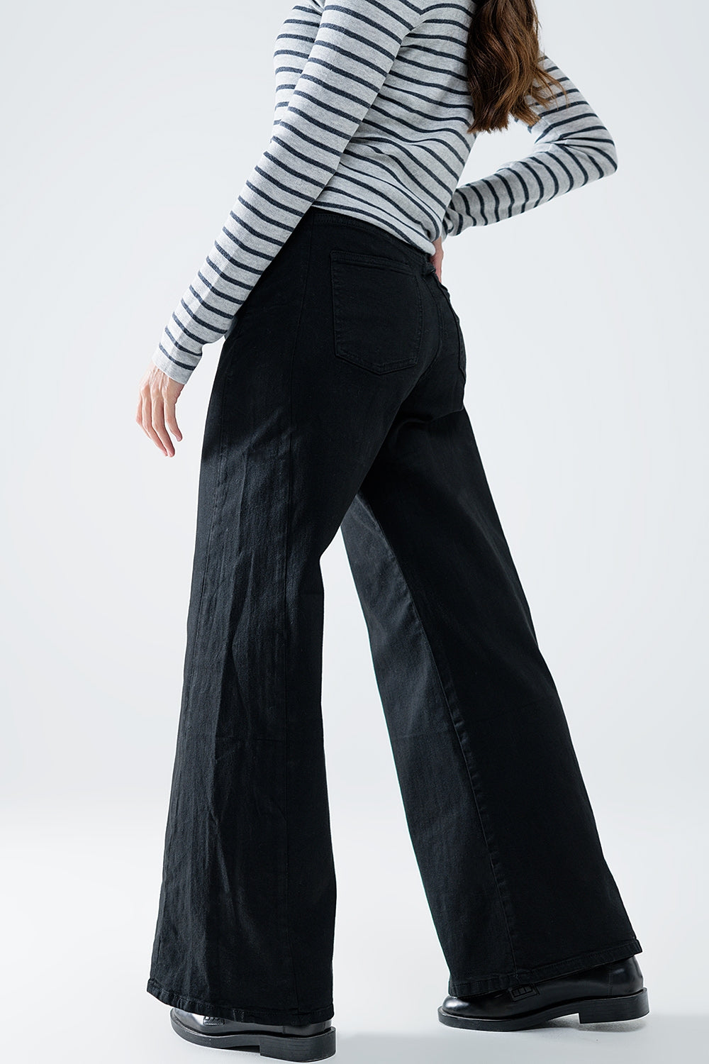 Vintage Vibes Black Wide-Leg Trousers