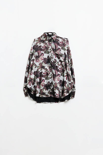 Metallic Floral Print Shirt