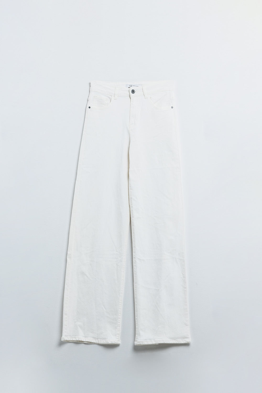 High-Rise White Wide-Leg Jeans