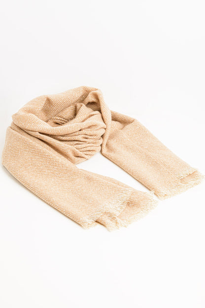 Camel Luxe Gold-Thread Scarf