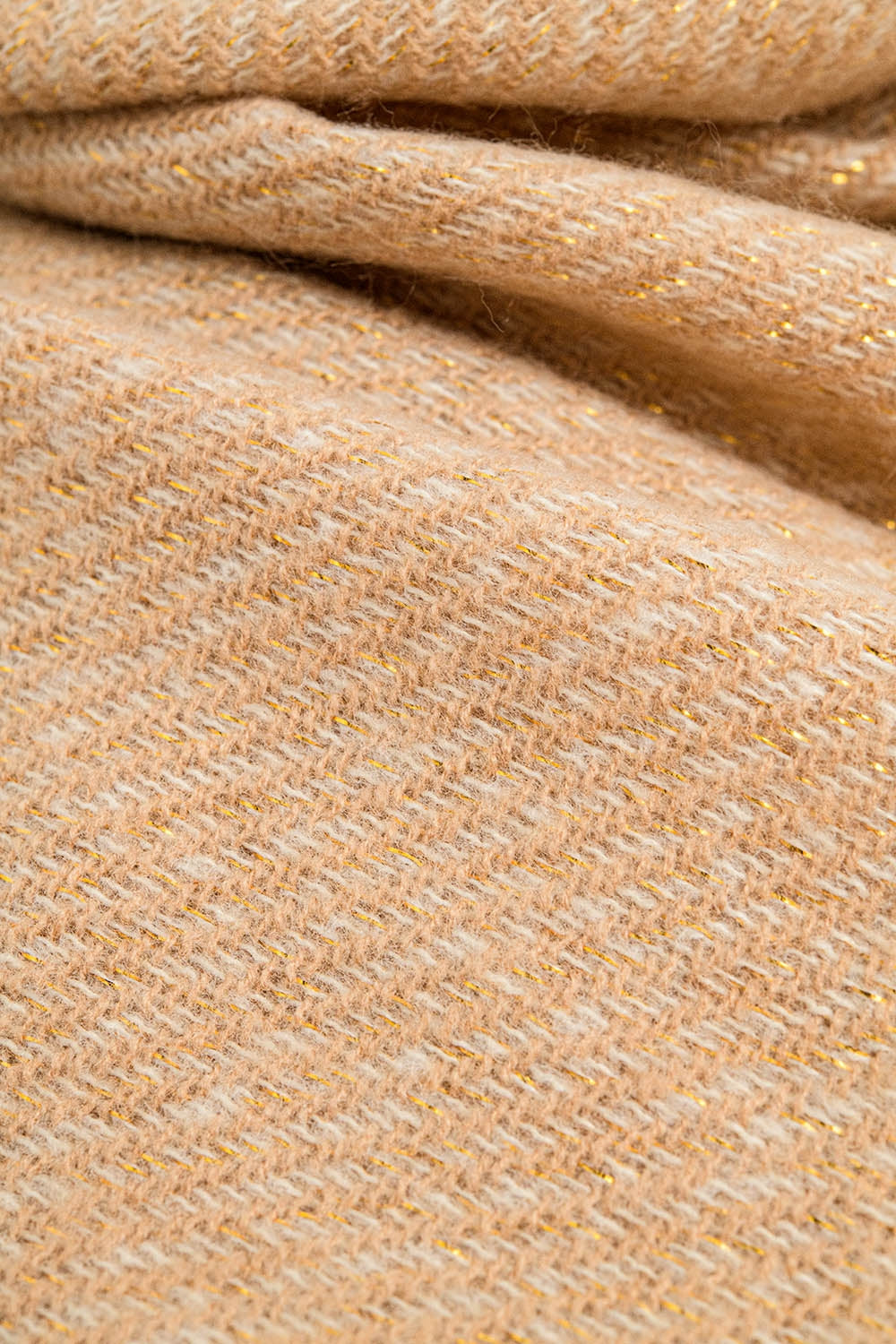 Camel Luxe Gold-Thread Scarf