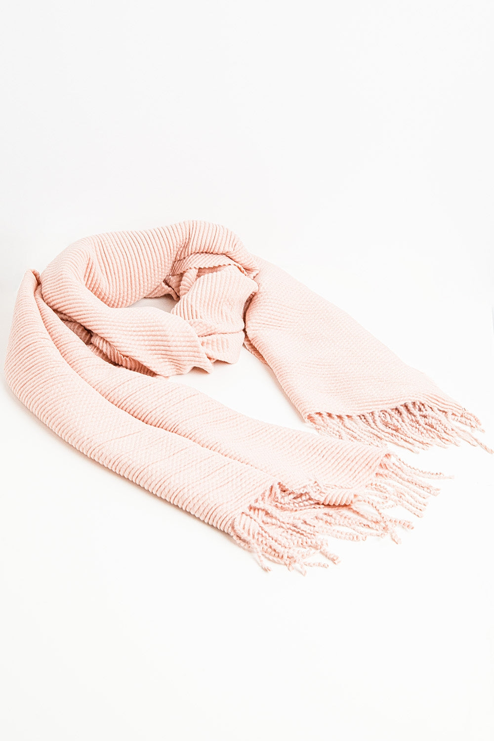 Fluffy Pink Fringe Scarf