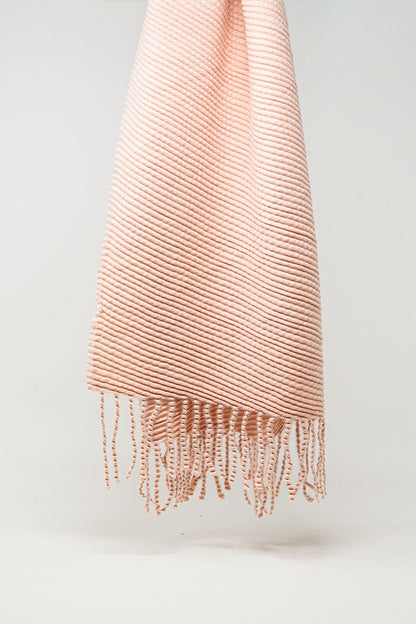 Fluffy Pink Fringe Scarf