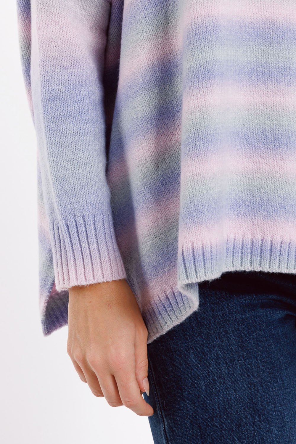 Color Cascade Oversized Knit Sweater