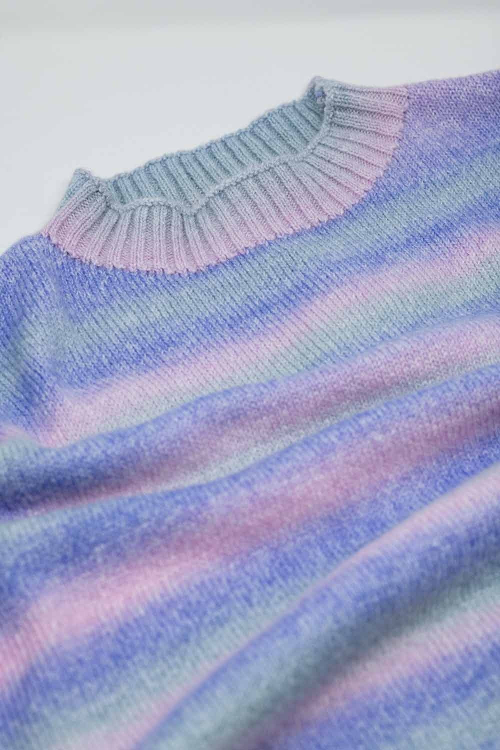 Color Cascade Oversized Knit Sweater