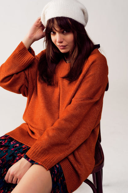 Comfy Vibes Maxi Sweater Dress in Tangerine