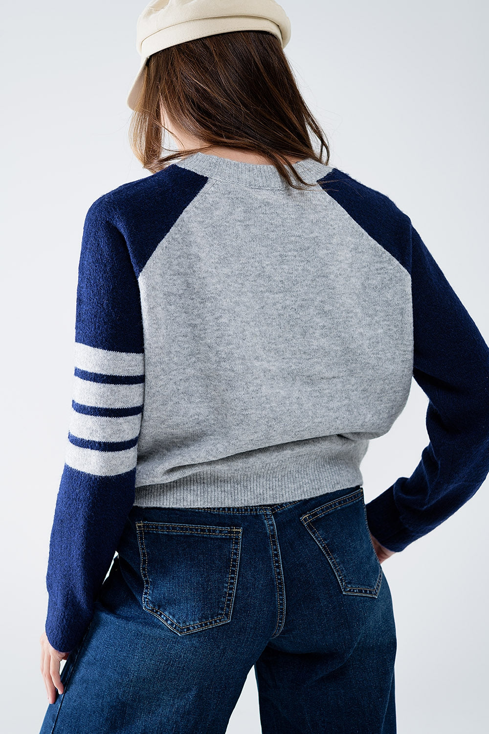 Two-Tone Cozy Raglan Sweater