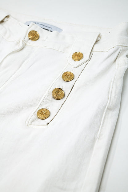 Golden Tide High-Waist White Jeans