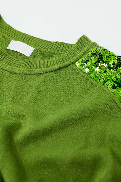 Glitz & Chic Green Sequined Sweater