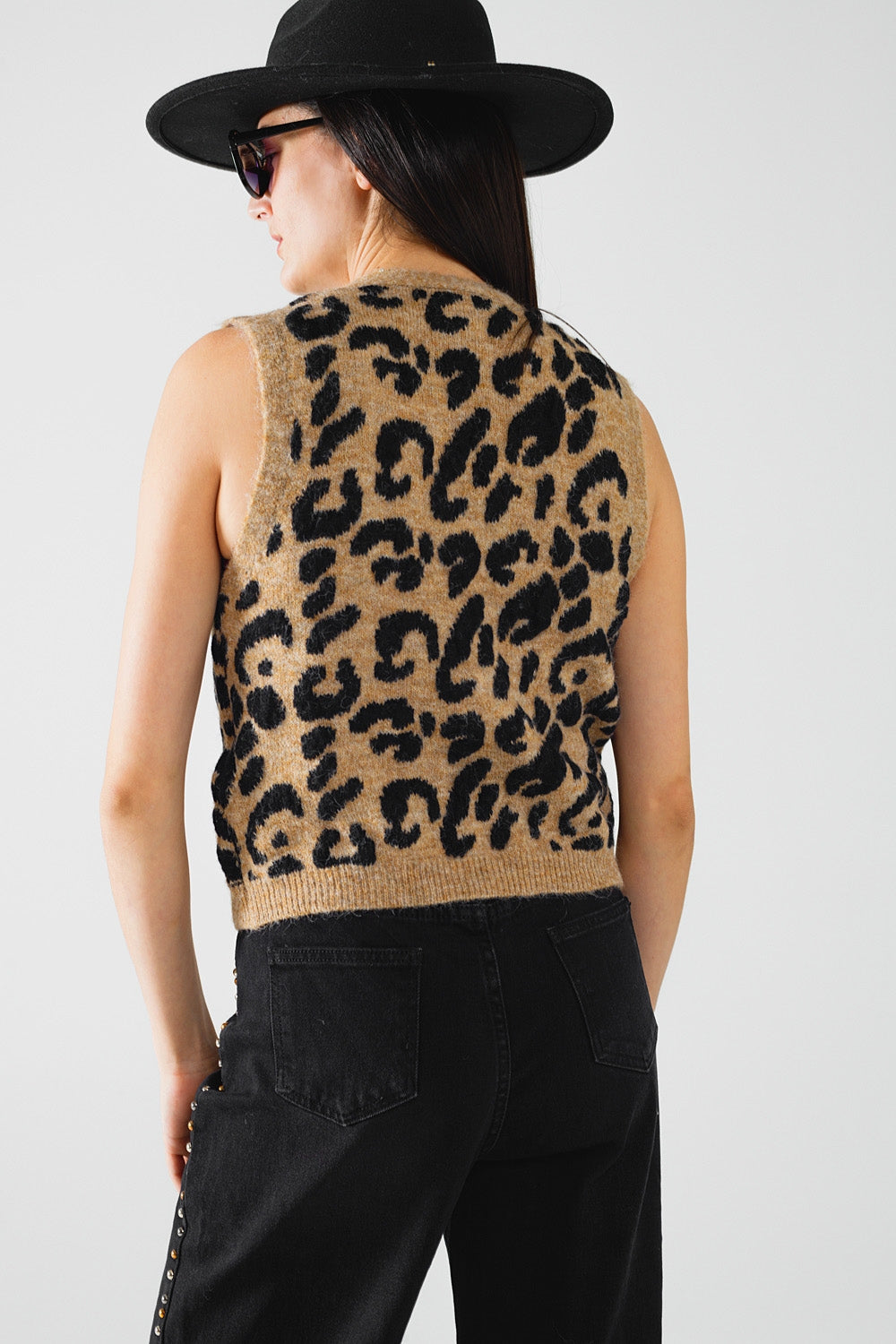 Wild Side Knitted Leopard Vest