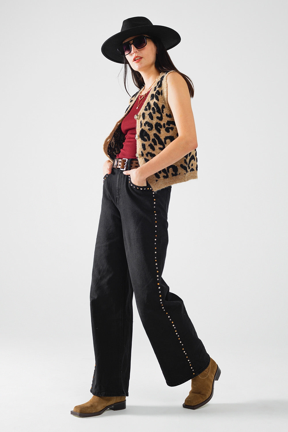 Wild Side Knitted Leopard Vest