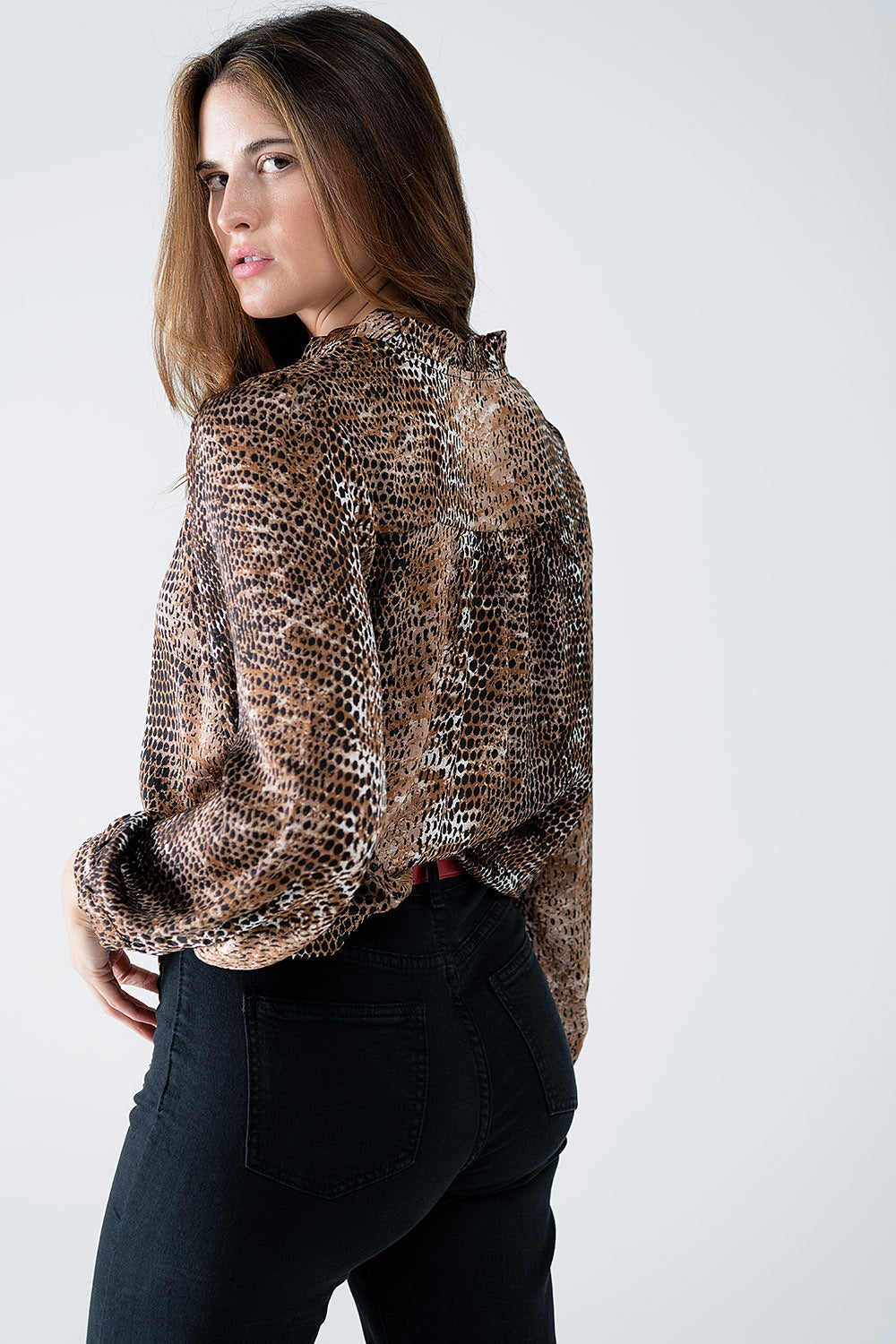 Untamed Elegance Leopard Chiffon Blouse