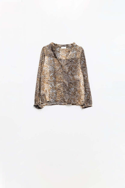 Untamed Elegance Leopard Chiffon Blouse