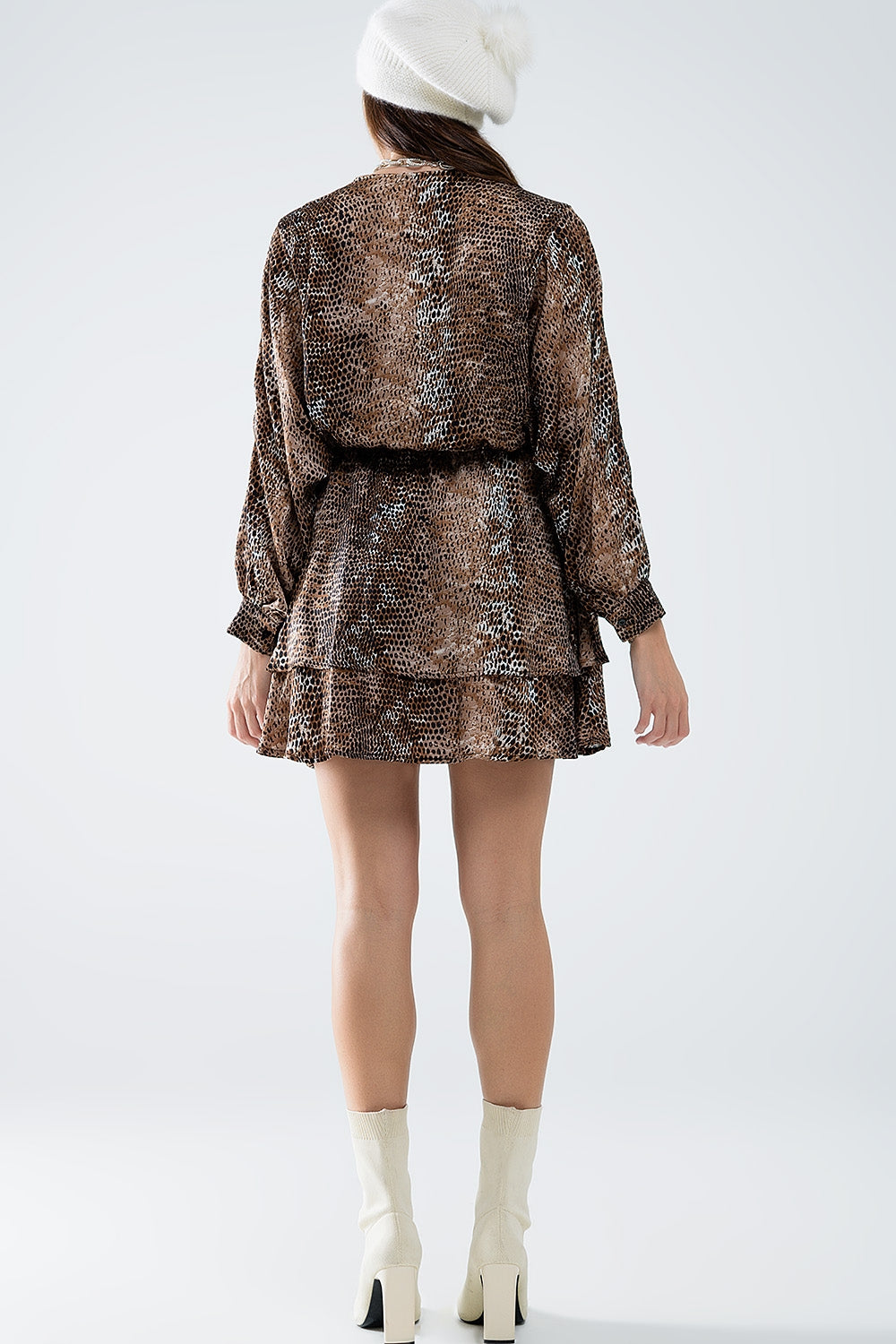 Wild Grace Leopard Chiffon Mini Dress