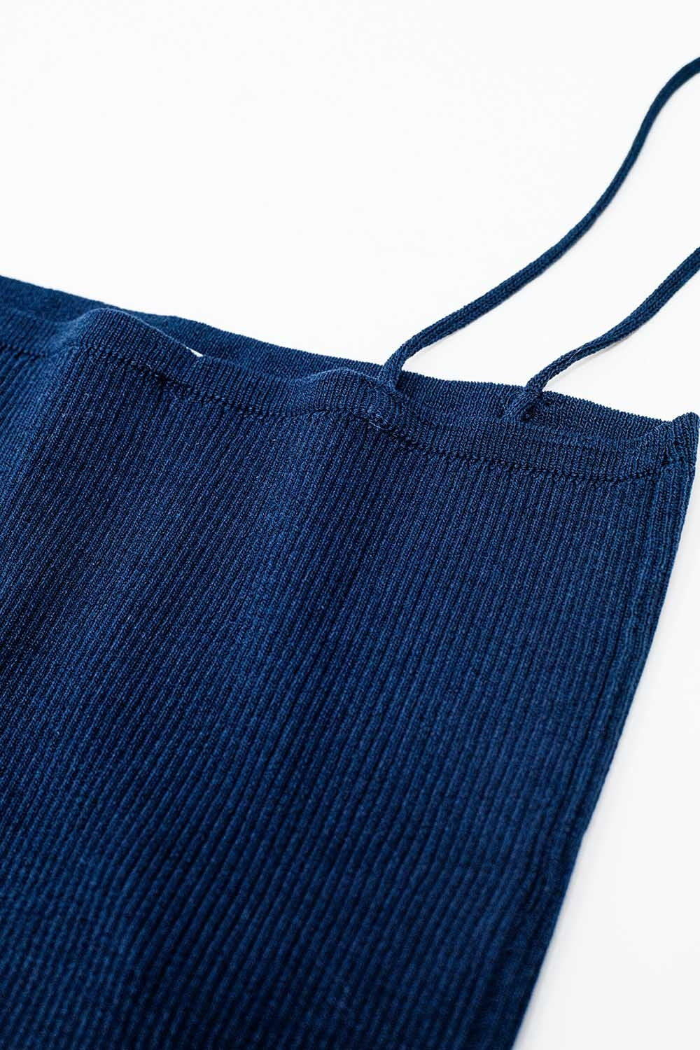 Navy Square-Neck Knit Tank