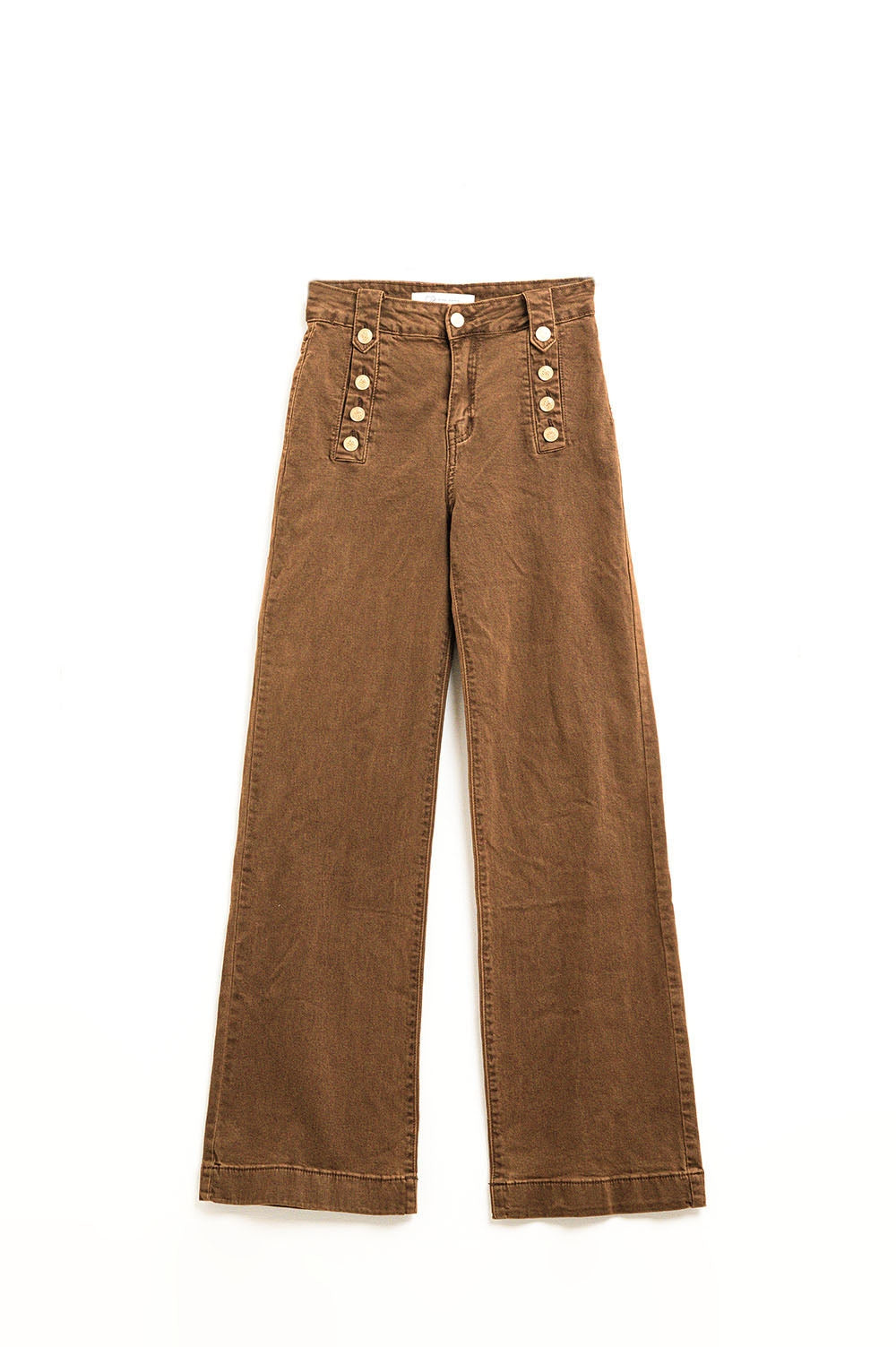 Goldline Wide-Leg Camel Jeans