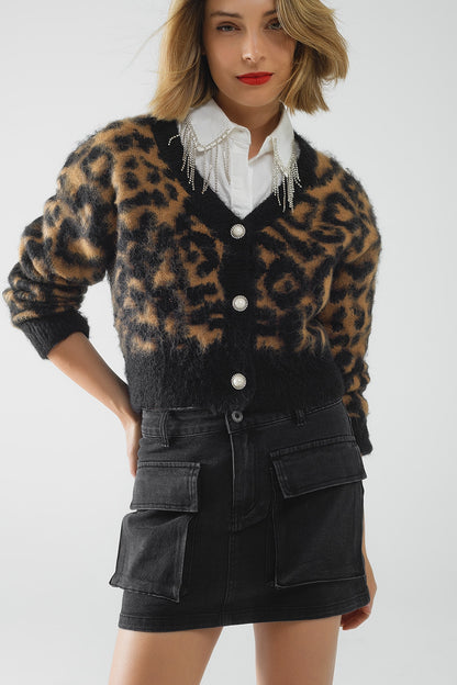 Leopard Luxe Cropped Cardigan