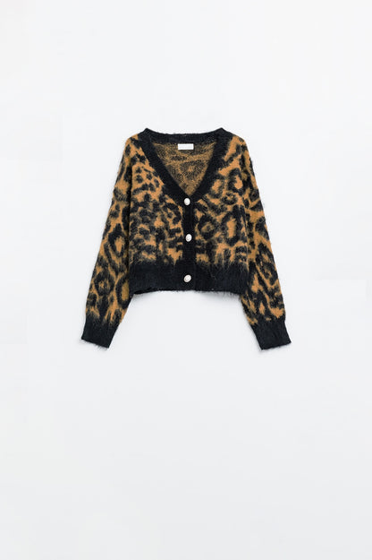 Leopard Luxe Cropped Cardigan