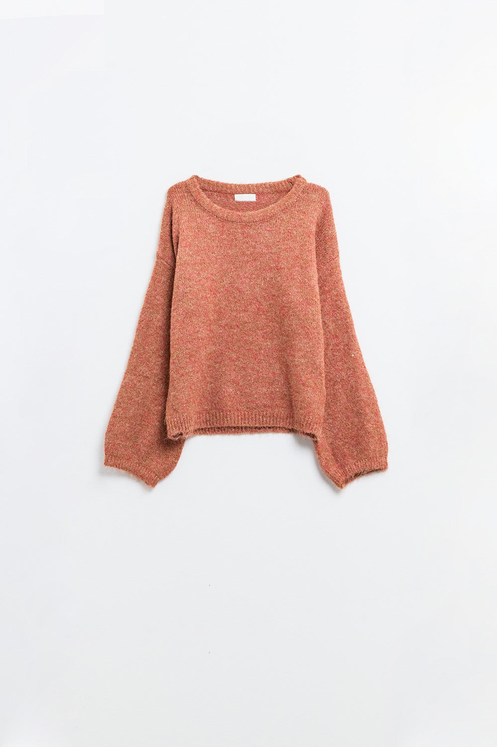 Camel Balloon Sleeve Cozy Sweater