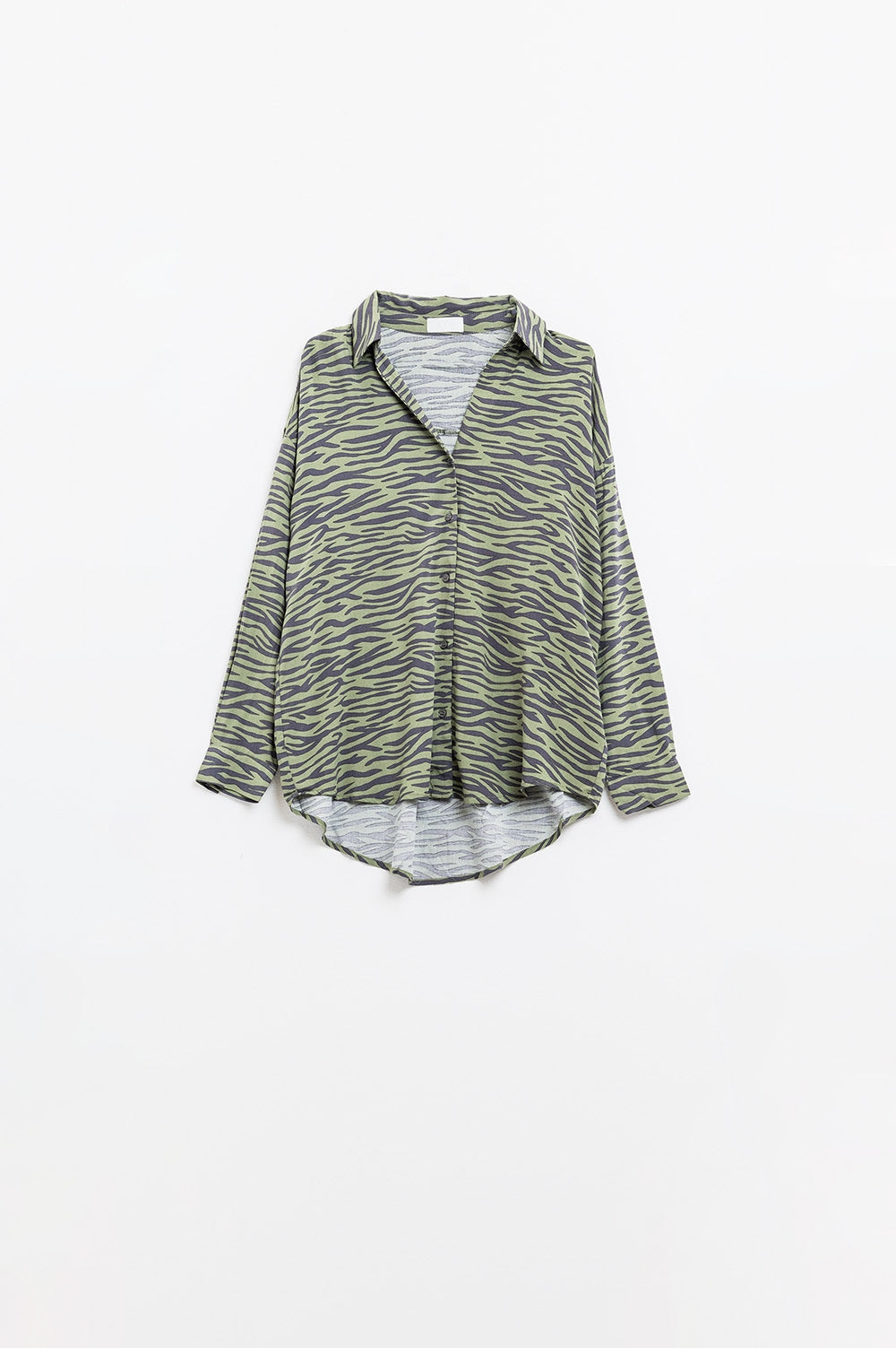 Wild Side Zebra Print Blouse in Forest Green