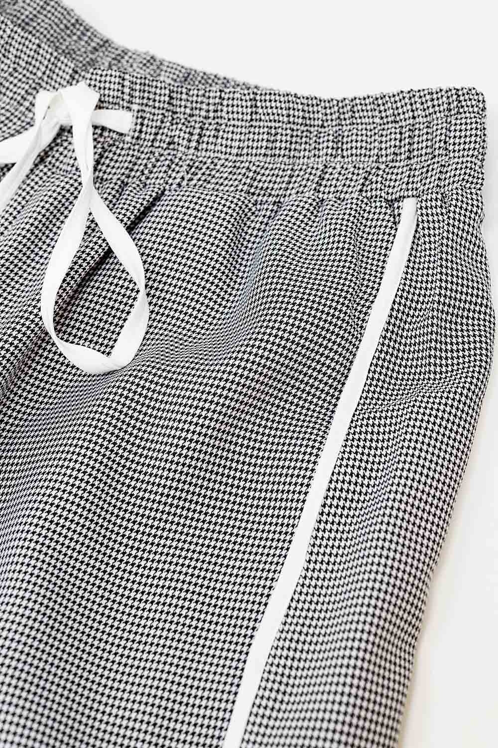 Gingham Drawstring Palazzo Pants