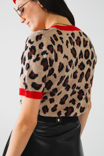 Fierce Edge Panther Knit Short Sleeve Tee