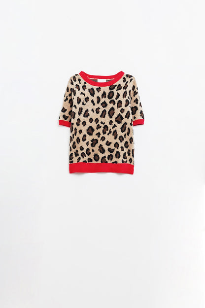 Fierce Edge Panther Knit Short Sleeve Tee