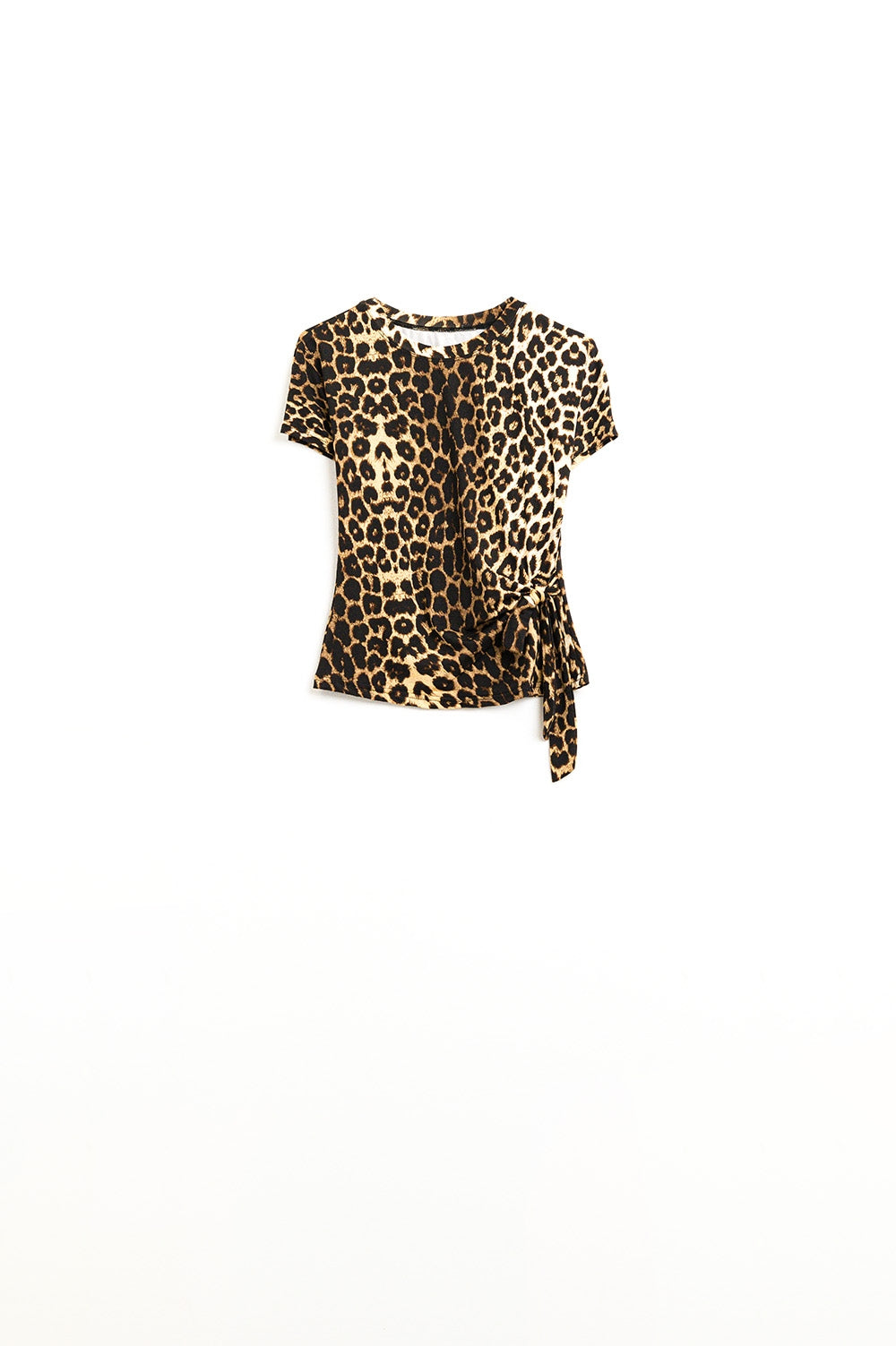 Wildly Chic Leopard Bow Short Sleeve Tee