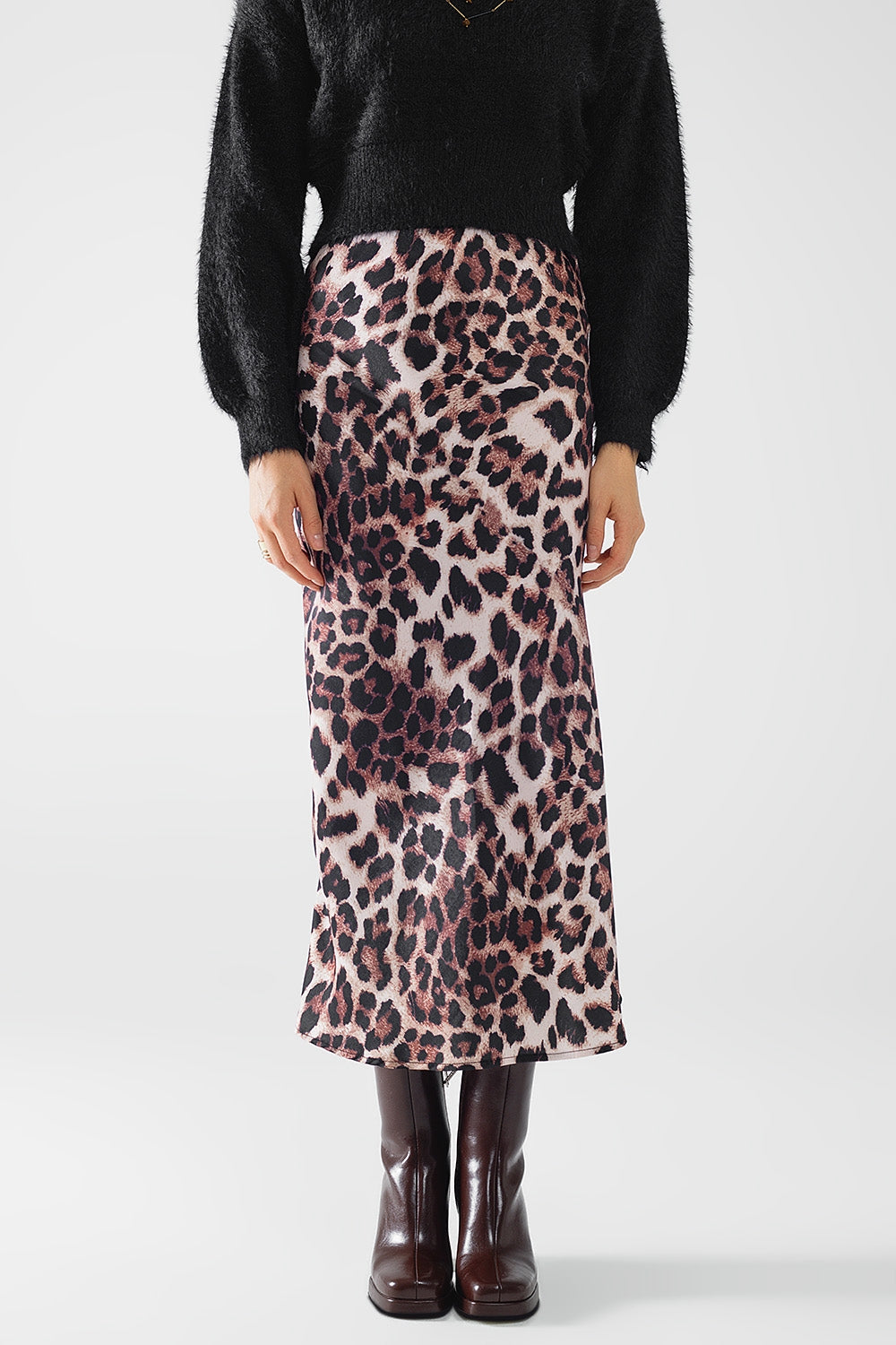 Savanna Chic Leopard Midi Skirt