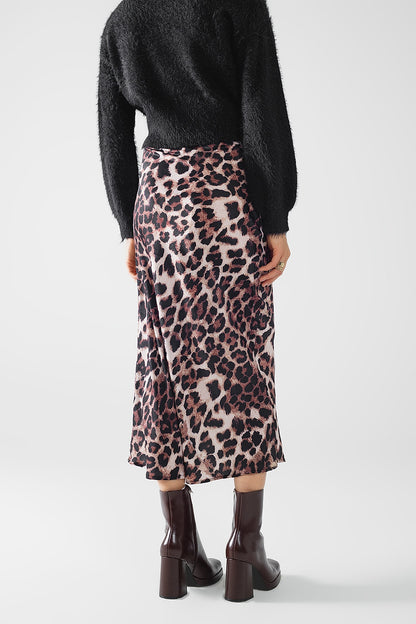 Savanna Chic Leopard Midi Skirt