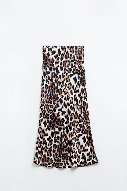 Savanna Chic Leopard Midi Skirt