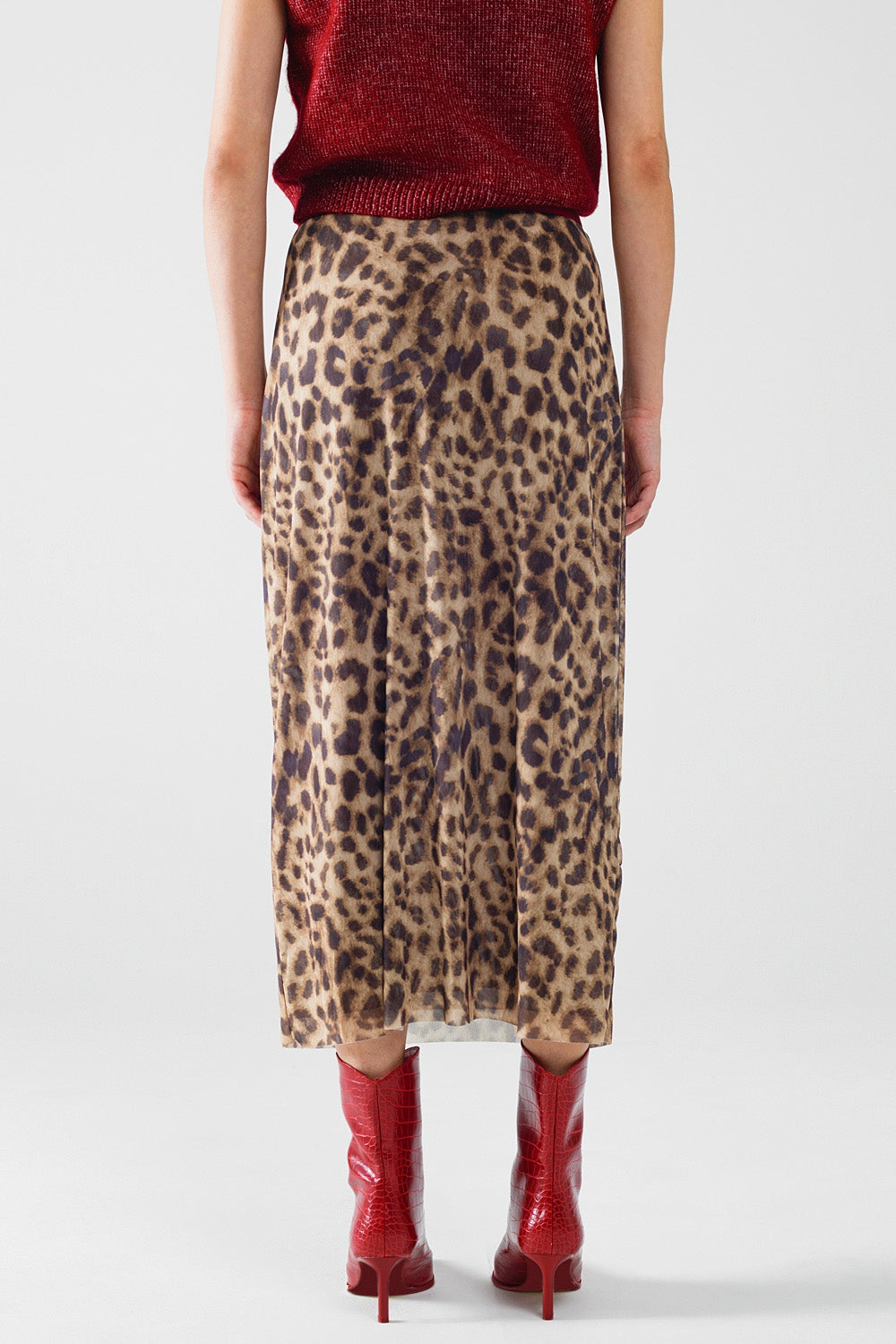 Wild Allure Sheer Leopard Midi Skirt