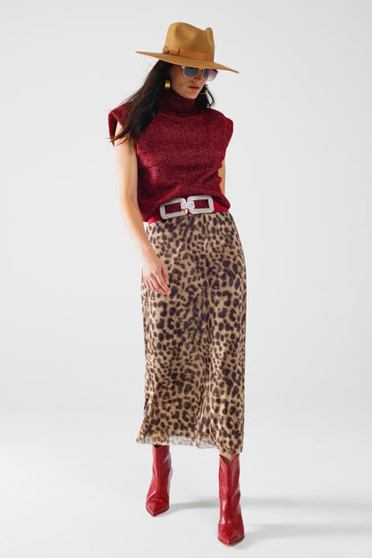 Wild Allure Sheer Leopard Midi Skirt