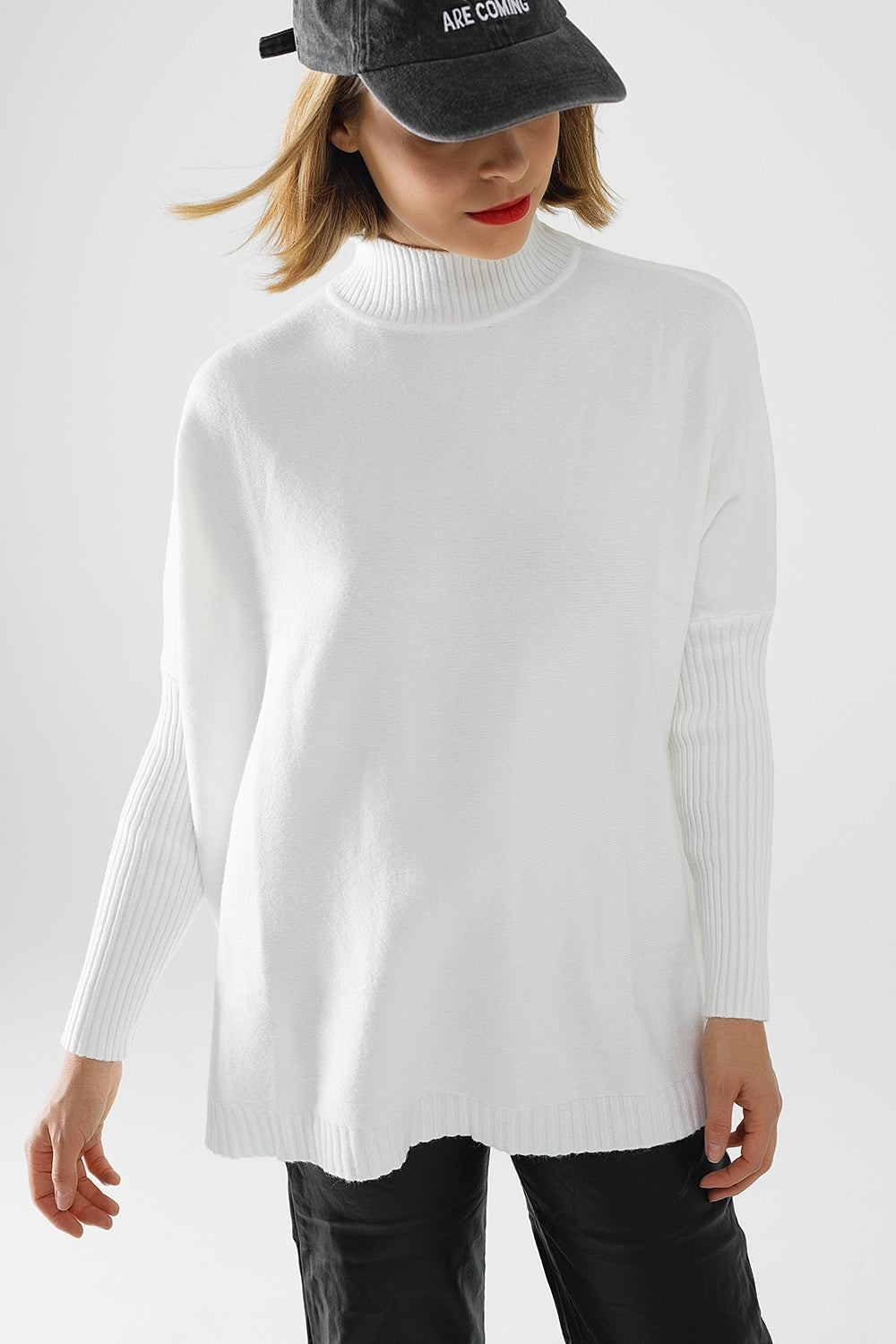 Chilly Days Cozy White Knit Sweater