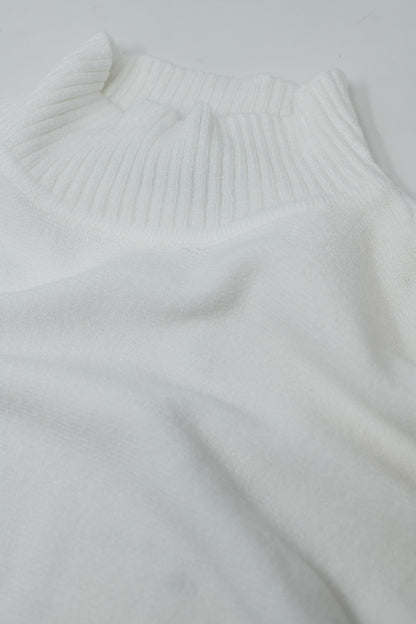 Chilly Days Cozy White Knit Sweater