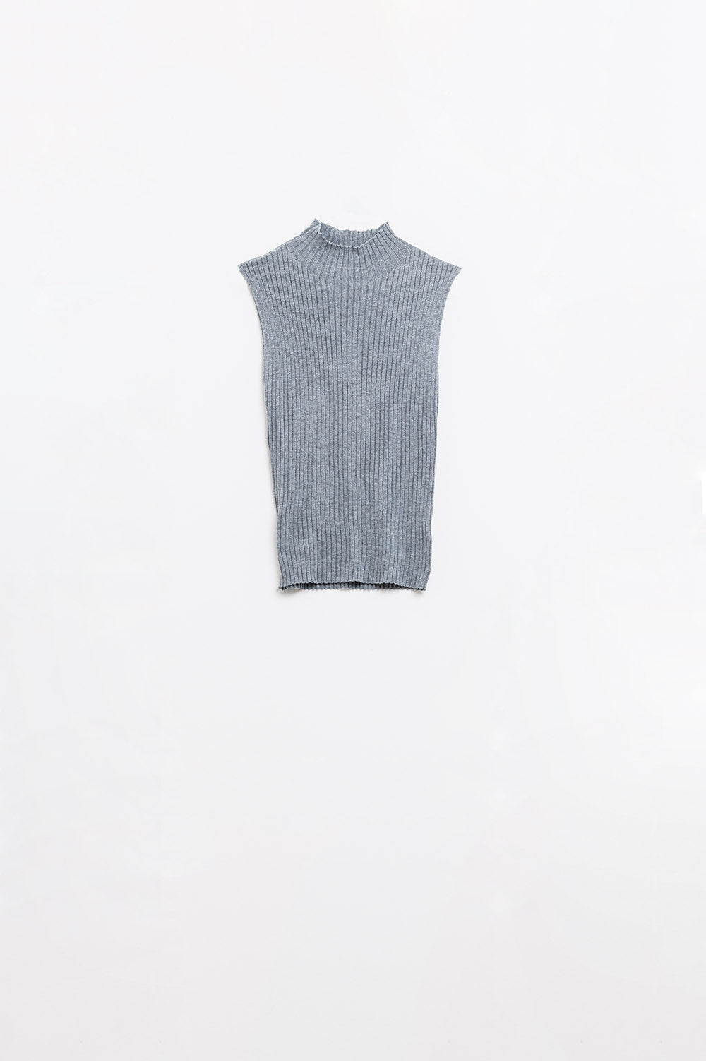 Grey Cozy Luxe Sleeveless Turtleneck Sweater