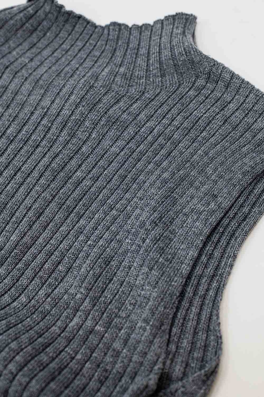 Grey Cozy Luxe Sleeveless Turtleneck Sweater