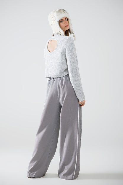 Soft Elegance Open-Back Sweater in Grey