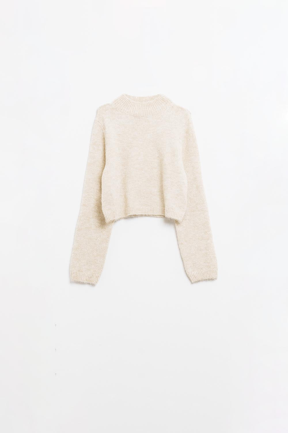 Soft Elegance Open-Back Sweater in Beige