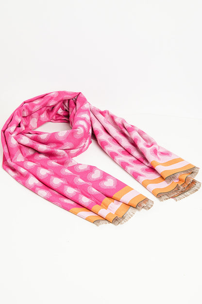 Love & Luxe Pink Heart Scarf