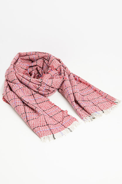 Crimson Checkered Scarf