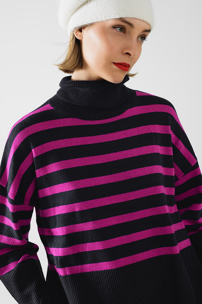 Midnight Blush Turtleneck Sweater