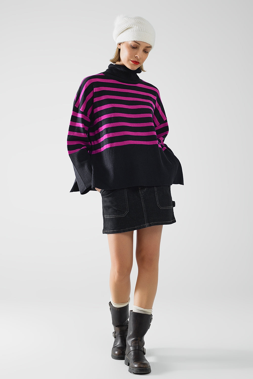 Midnight Blush Turtleneck Sweater