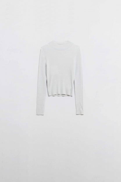 Silver Glow Turtleneck Sweater