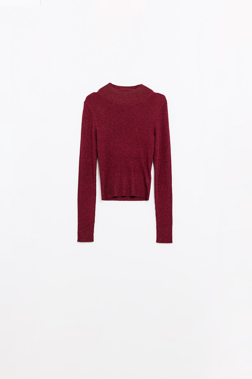 Crimson Glow Turtleneck Sweater