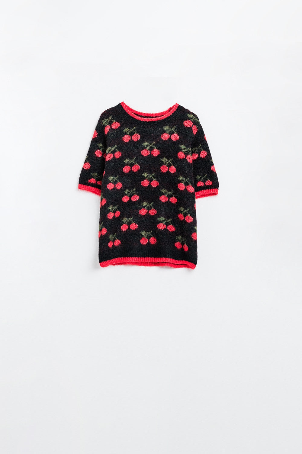 Sweet Cherry Knit Short Sleeve Tee