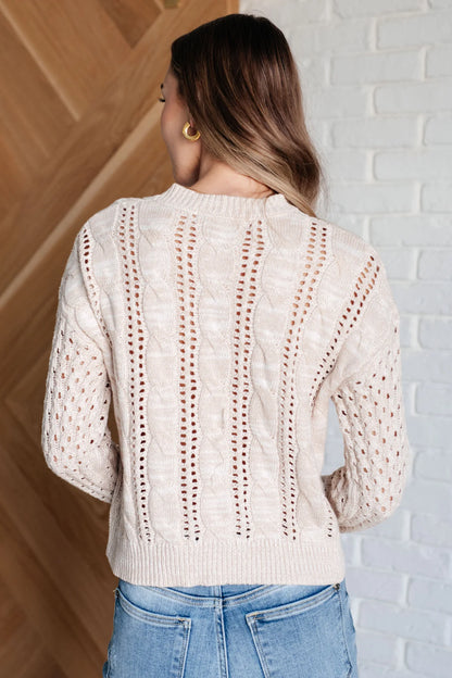 Grateful Heart Cable Knit Sweater