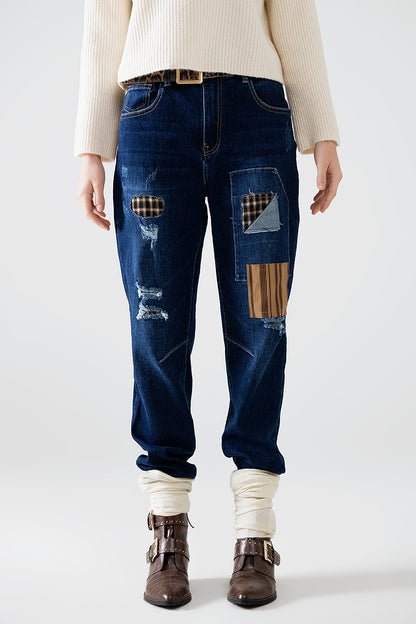 Patchwork Charm Relaxed Jeans