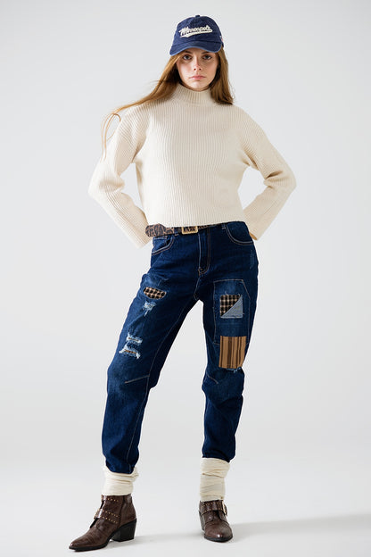 Patchwork Charm Relaxed Jeans